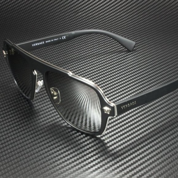 Versace Mirror Matte Black 56mm Sunglasses